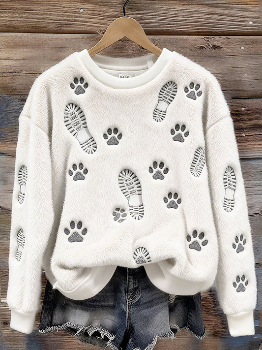 Women's Flannel Sweatshirt with Animal and Human Sweatshirts