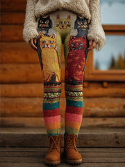 Women's Vintage Cats Print Leggings