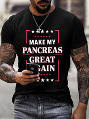 Men's Make My Pancreas Great Again Diabetes Awareness Print T-Shirt