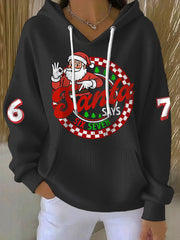 Women's Funny 67 Six Seven Meme Christmas Print Hoodie