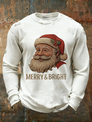 Men's Santa Claus Waffle Print Casual T-shirt