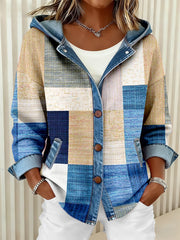 Women's Vintage Geometric Pattern Patchwork Art Cardigan