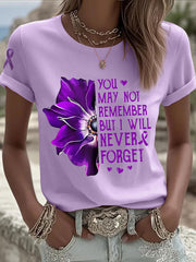 Women's clothing you may not remember but I will never forget Alzheimer's disease T-shirts