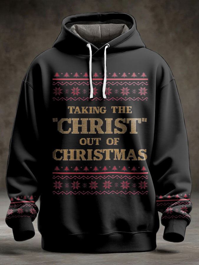 Men's Funny Christmas Printed Hoodie