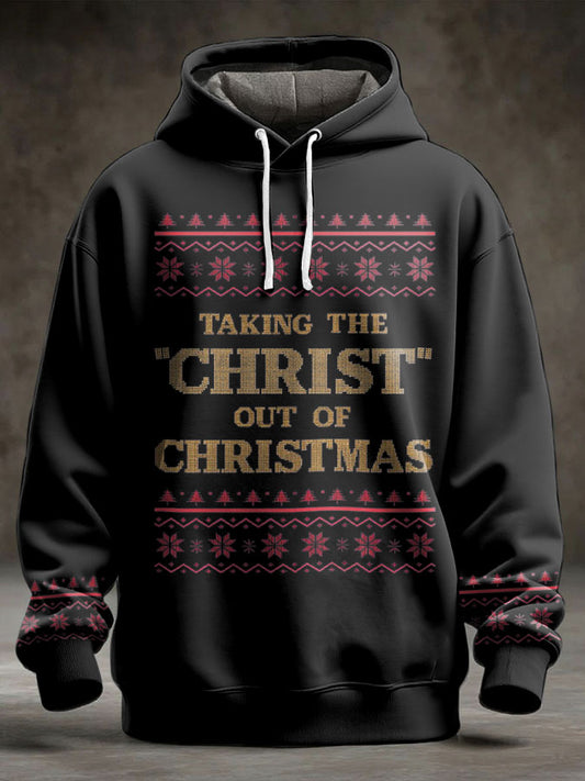 Men's Funny Christmas Printed Hoodie