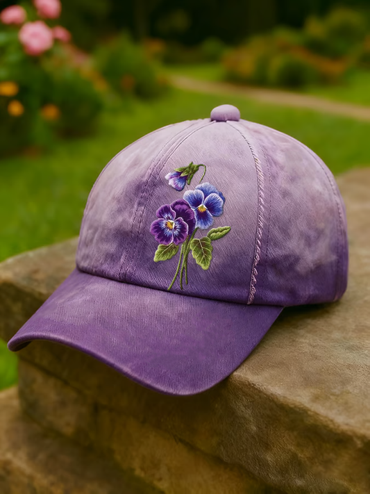 Unisex Retro Floral Print Casual Hat gracestitchs