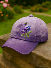 Unisex Retro Floral Print Casual Hat gracestitchs