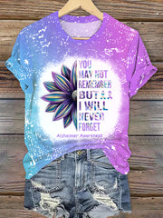 Women's Alzheimer's Disease You May Not Remember but I Will Never Forget T-Shirt gracestitchs