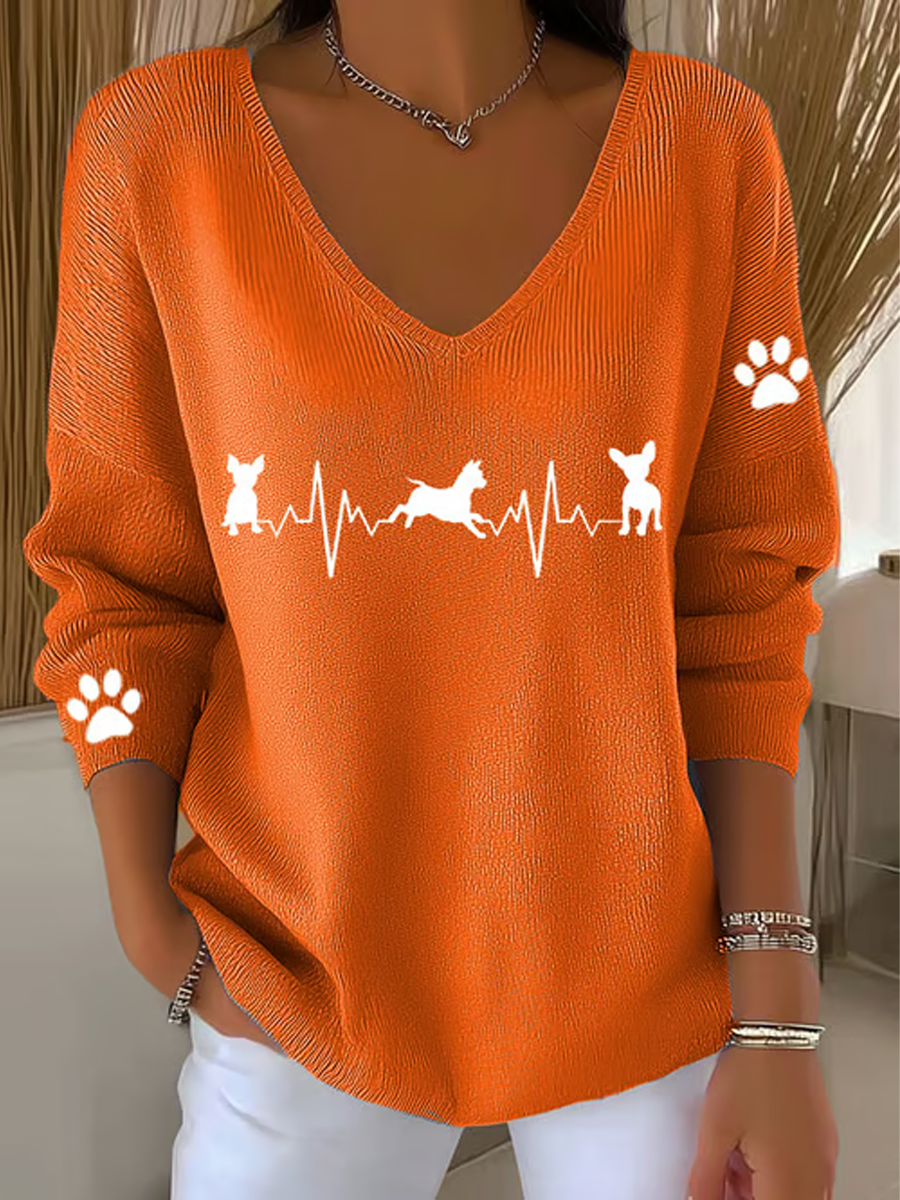 Women's Chihuahuas Print Casual Top gracestitchs