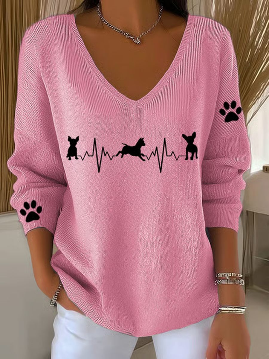 Women's Chihuahuas Print Casual Top gracestitchs