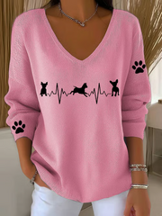 Women's Chihuahuas Print Casual Top gracestitchs