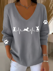 Women's Chihuahuas Print Casual Top gracestitchs