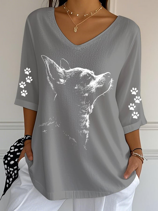 Women's Chihuahuas Print Casual T-shirt gracestitchs