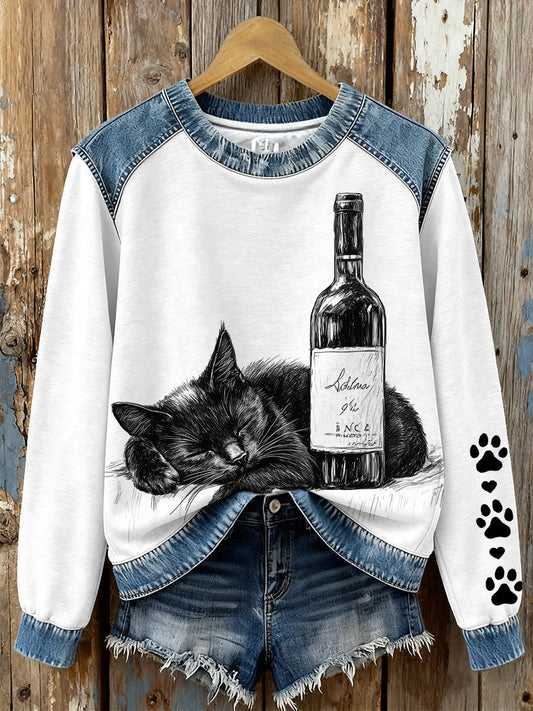 Women's black cat sweatshirts gracestitchs