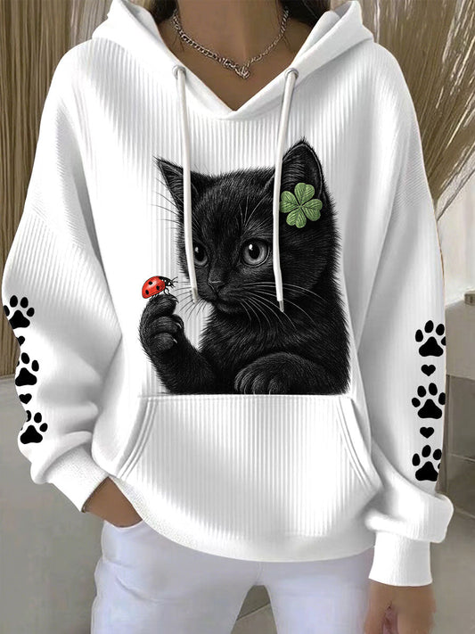 Women's Cat Print Hoodies gracestitchs