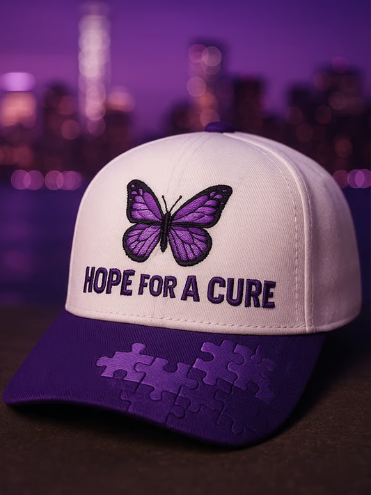 Unisex Hope For Healing - Purple Butterfly Art Print Baseball Cap gracestitchs