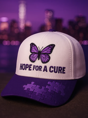 Unisex Hope For Healing - Purple Butterfly Art Print Baseball Cap gracestitchs