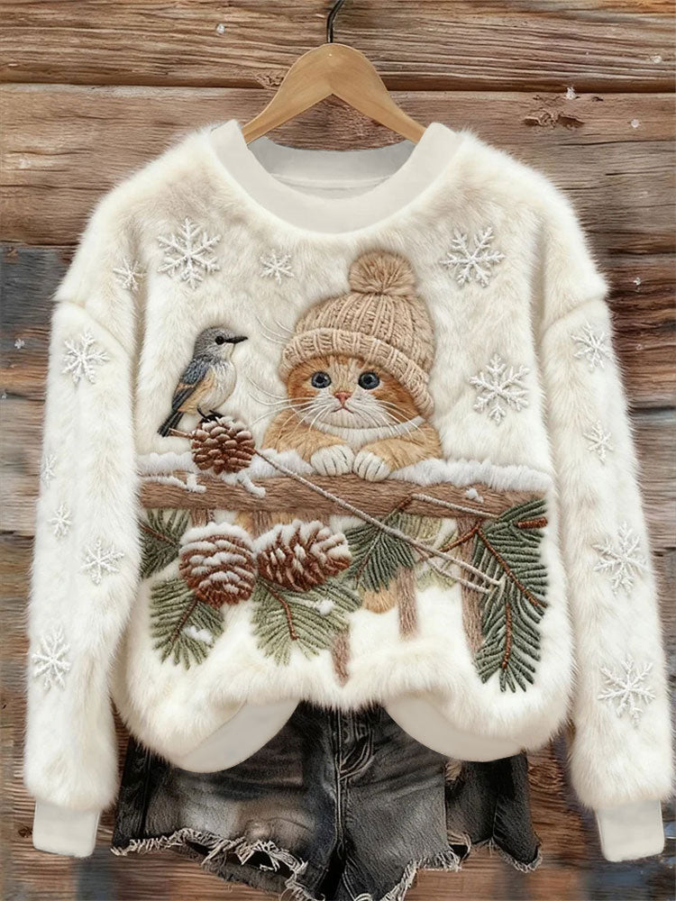 Women's Cat Print Casual Top