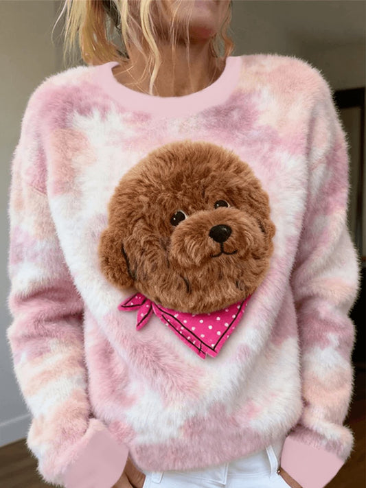 Women's Cute Animal Art Flannel Hoodie