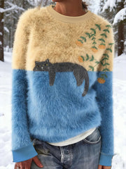 Women's Cat Print Casual Top