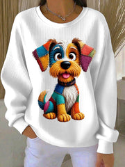 Women's Cute Dog Patchwork Pattern Sweatshirt gracestitchs