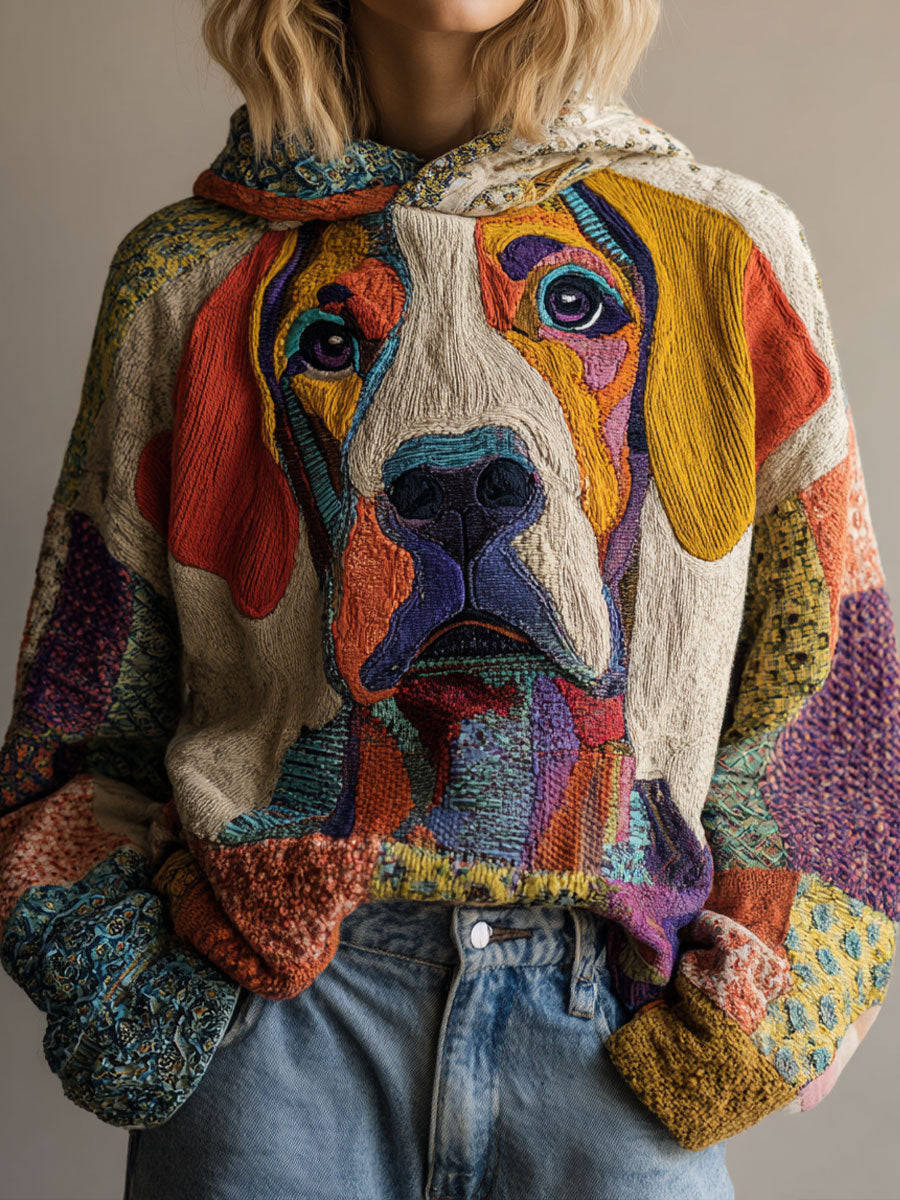 Women's Artistic dog Vintage Tops gracestitchs