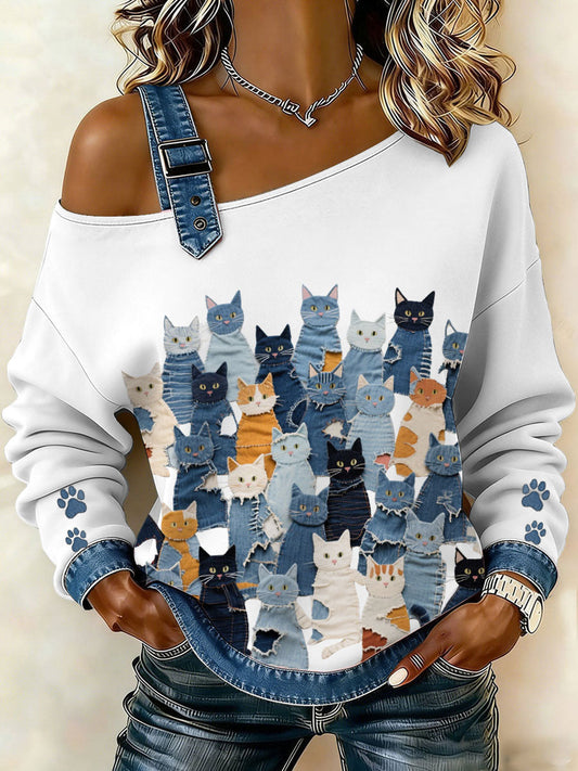 Women's Denim Kitten Top gracestitchs
