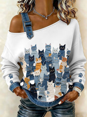 Women's Denim Kitten Top gracestitchs