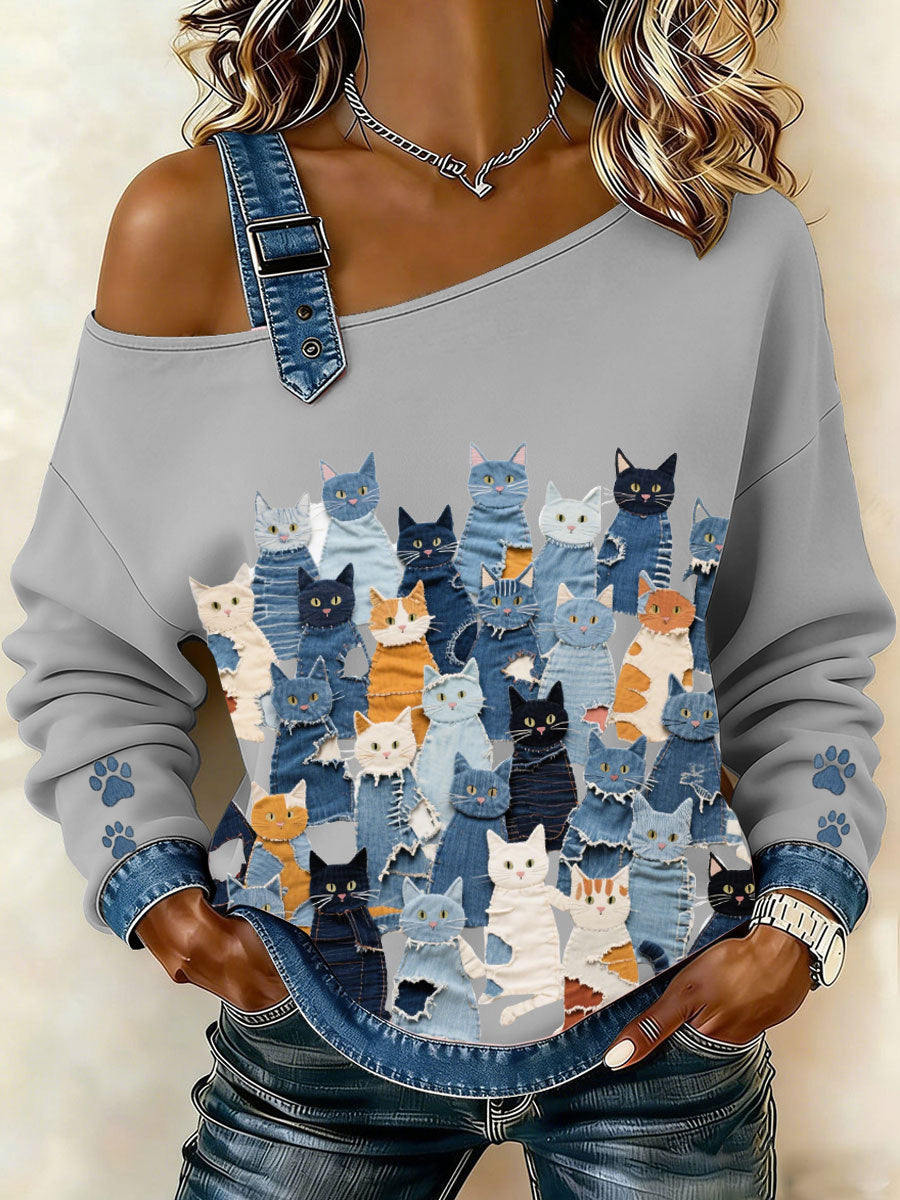 Women's Denim Kitten Top gracestitchs