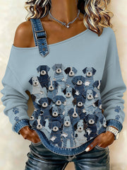 Women's Denim Puppy Top gracestitchs