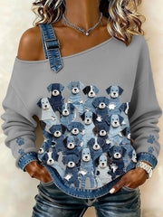 Women's Denim Puppy Top gracestitchs