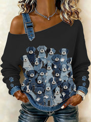 Women's Denim Puppy Top gracestitchs