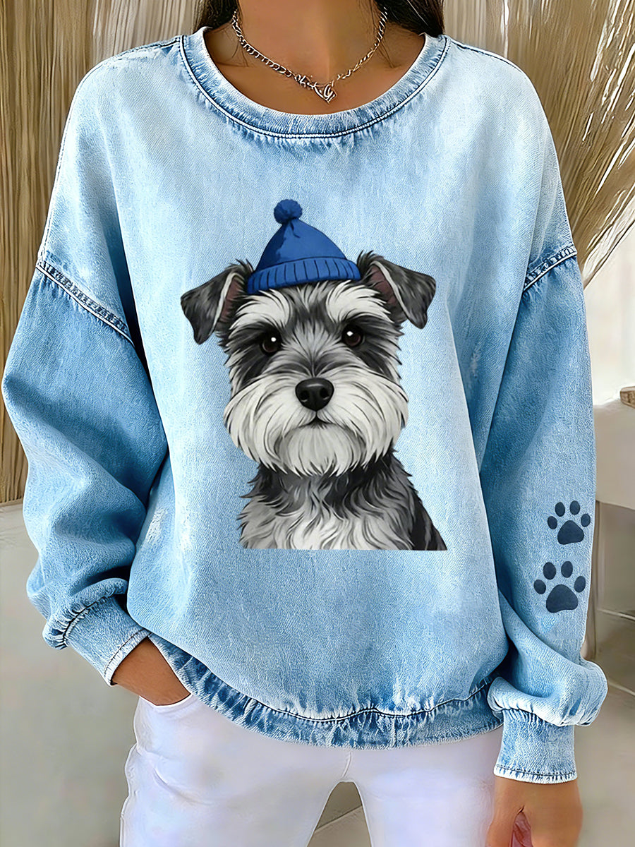 Women's Animal Lovers Dog Print Sweatshirt gracestitchs