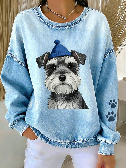 Women's Animal Lovers Dog Print Sweatshirt gracestitchs
