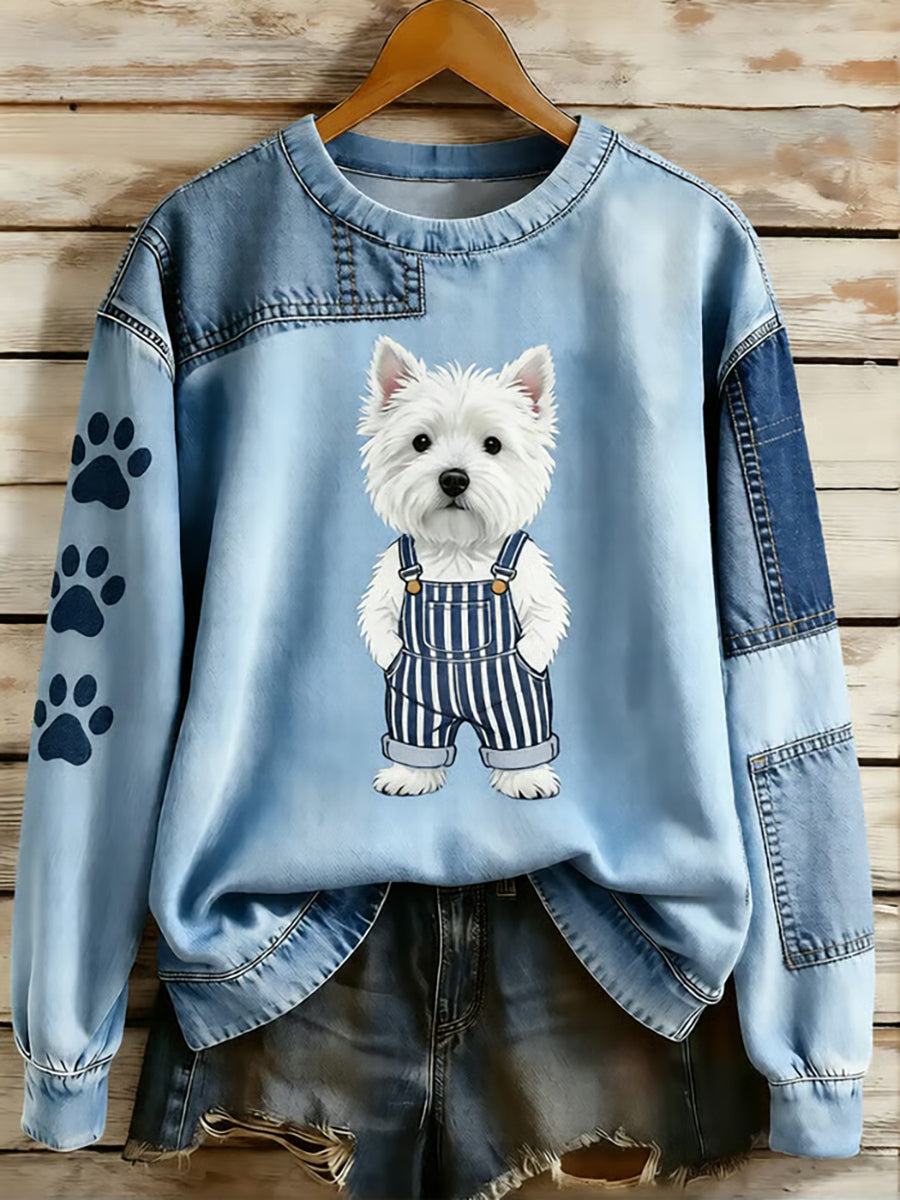 Women's Animal Lovers Dog Print Sweatshirt gracestitchs