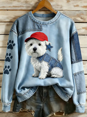 Women's Animal Lovers Dog Print Sweatshirt gracestitchs