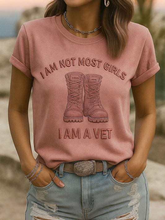 Women's I am not most girls I am a veteran t-shirts gracestitchs