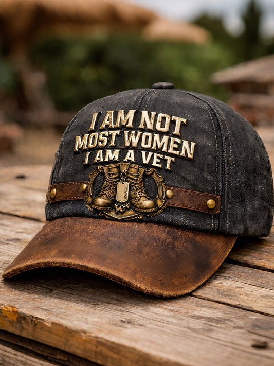 Women's I am not most girls I am a veteran hats gracestitchs