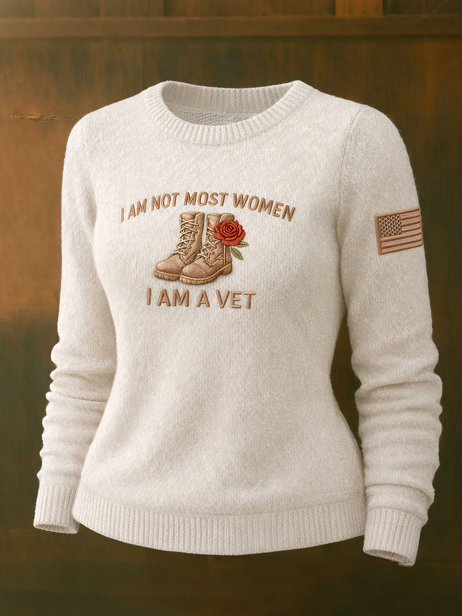 Women's I am not most girls I am a veteran tops gracestitchs