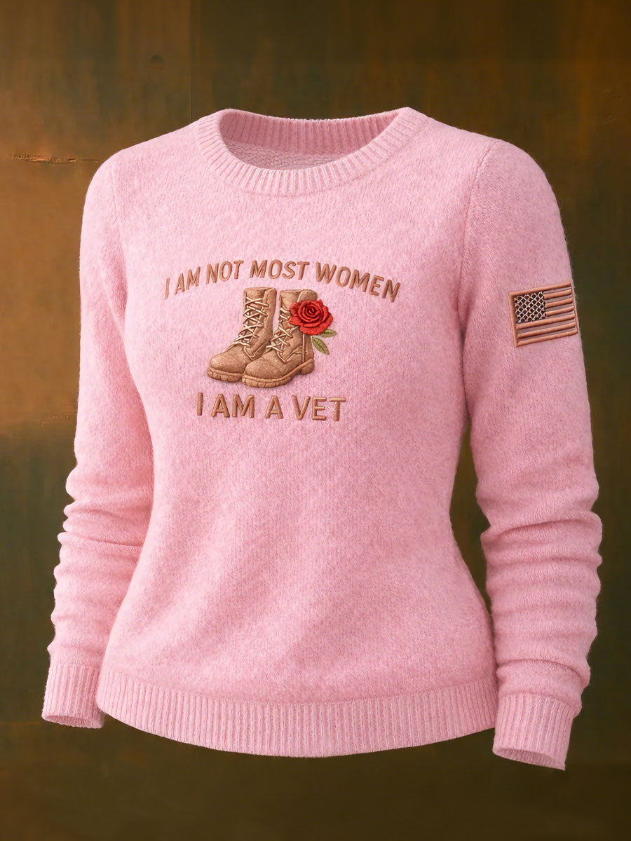Women's I am not most girls I am a veteran tops gracestitchs