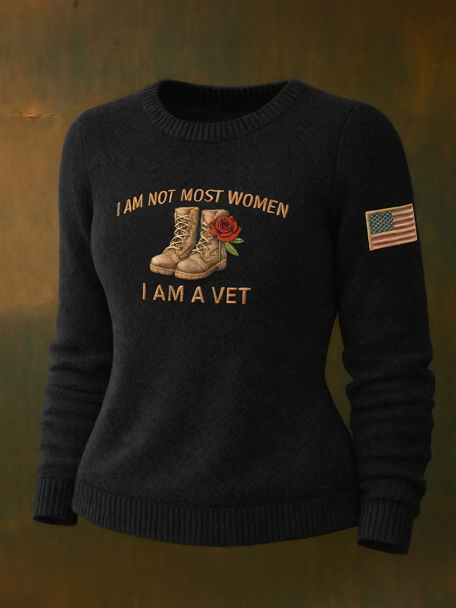Women's I am not most girls I am a veteran tops gracestitchs
