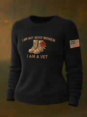 Women's I am not most girls I am a veteran tops gracestitchs