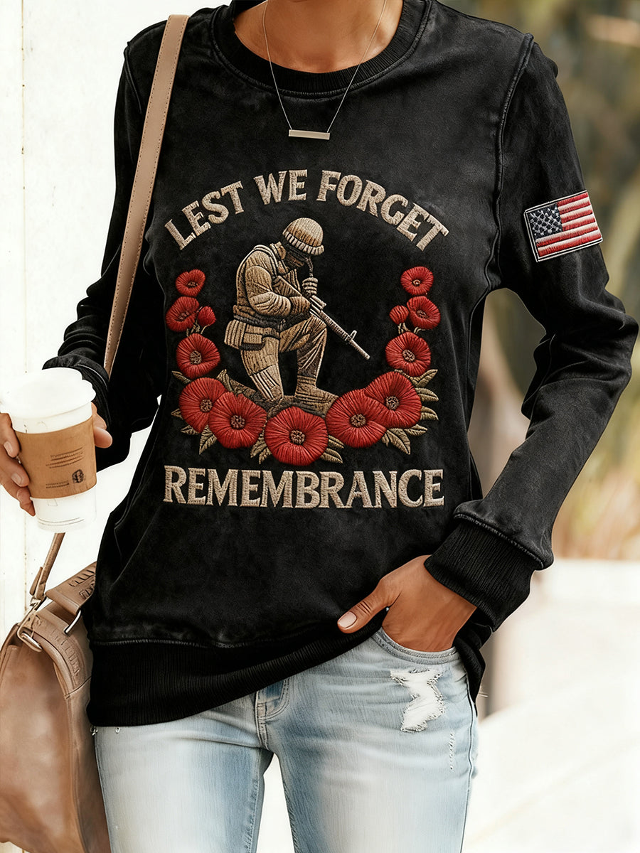 Women's Lest We Forget Casual Sweatshirt gracestitchs