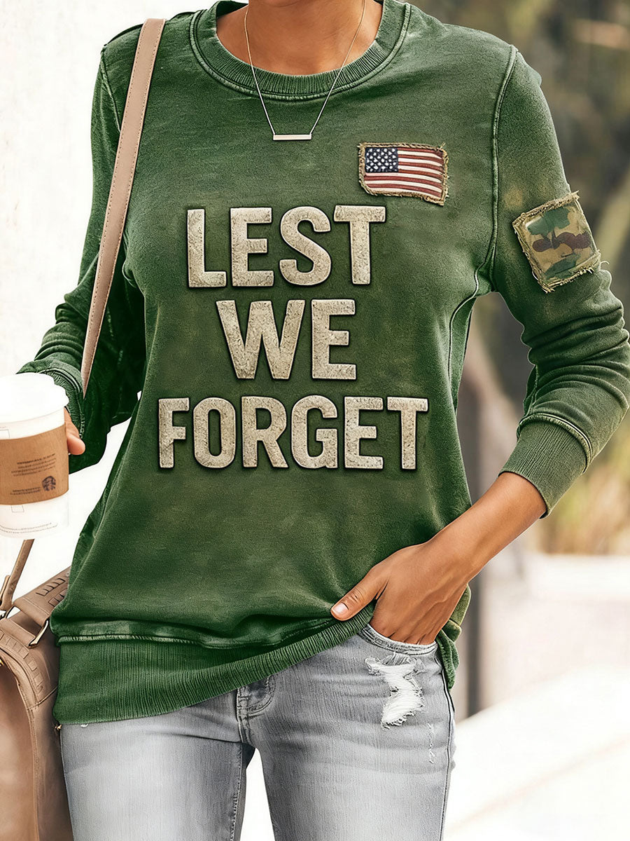 Women's Lest We Forget Casual Sweatshirt gracestitchs