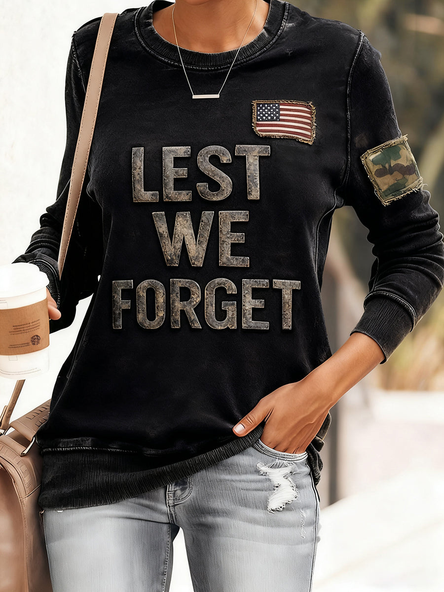 Women's Lest We Forget Casual Sweatshirt gracestitchs