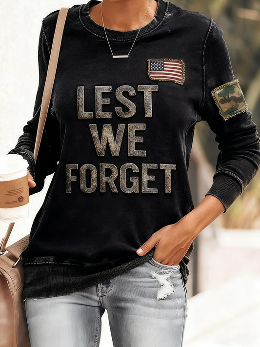 Women's Lest We Forget Casual Sweatshirt gracestitchs