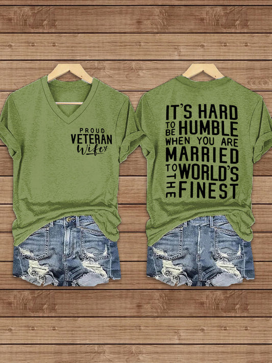 Women's Proud Veteran Wife Short Sleeve T-Shirt gracestitchs