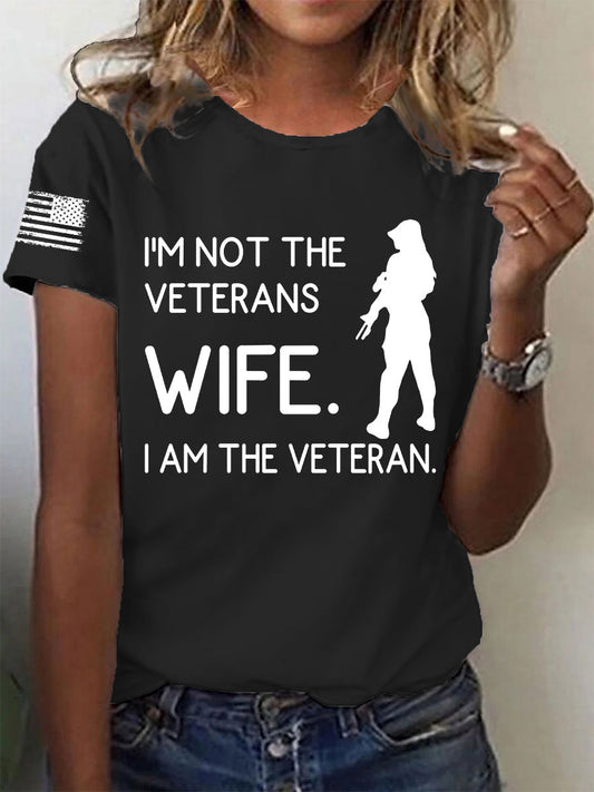 Women's I'm Not The Veterans Wife I'm The Veteran Short-sleeved T-shirt gracestitchs