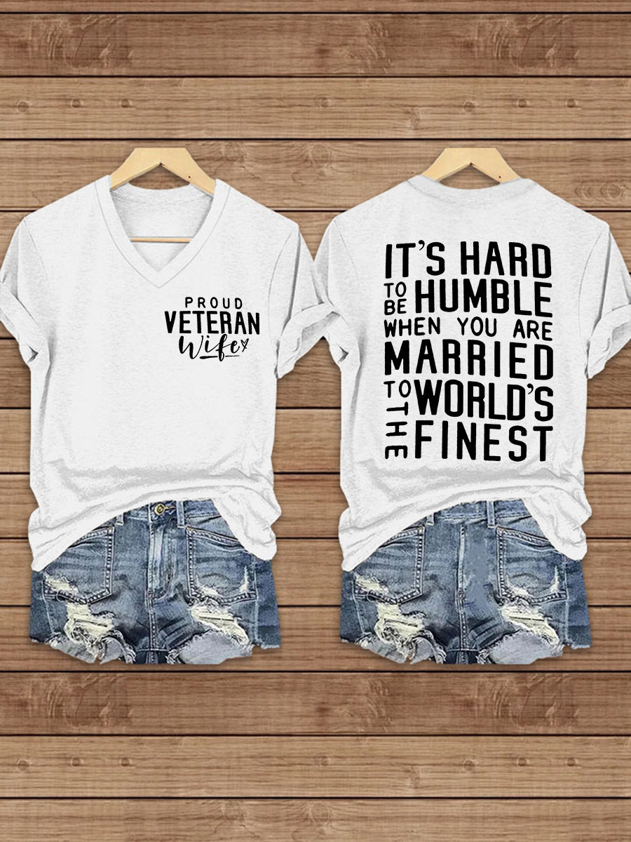 Women's Proud Veteran Wife Short Sleeve T-Shirt gracestitchs