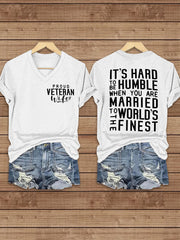 Women's Proud Veteran Wife Short Sleeve T-Shirt gracestitchs